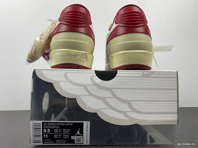 Rep Onekick Low DJ4375-106 Jordan White 2 SP Off-White Retro Red 0722